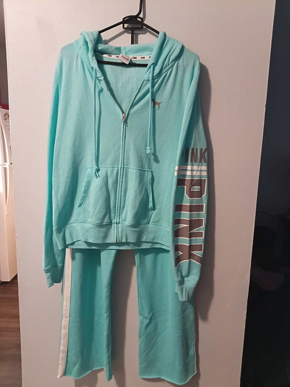 Victoria's Secret Teal Zip Hoodie & Flared Lounge Pants Set